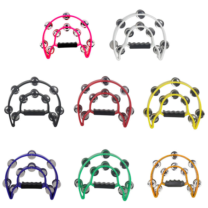 Description Picture 2 of itemHand Bell Orff Instruments Tambourine Double Layer Hand Bell Drum Percussion Instrument Kids Musical Gift Educational Toys Party