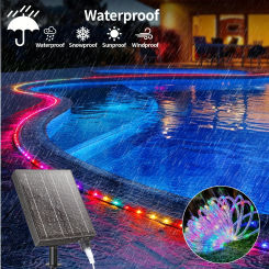 7M/12M Outdoor Solar LED Tube Rope String Light Garden Waterproof Strip Lights For Christmas Decoration Wedding Fence Fairy Lamp