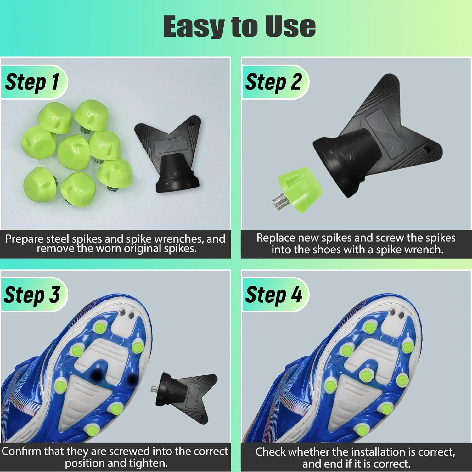 Description Picture 6 of item12PCS Professional Soccer Studs Replacement Spike Set Stable Non Slip Shoes Accessories Outdoor Sports Rugby Football Boot Studs