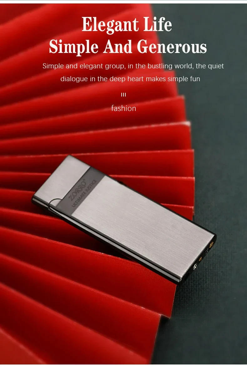 Description Picture 6 of itemZORRO Metal Ultra-thin  Butane Gas Inflatable Grinding Wheel Ignition Lighter Cigarette Lighters High-end Men's Small Tools