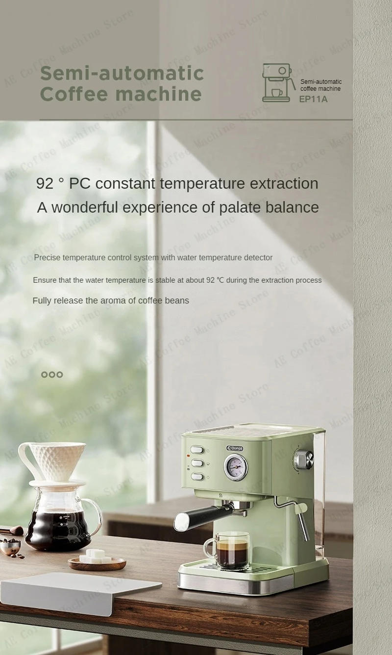 Description Picture 6 of itemHome Espresso Machine for Beginners Semi-automatic Espresso Machine Small Extraction Coffee Machine Steam Milk Frother Latté
