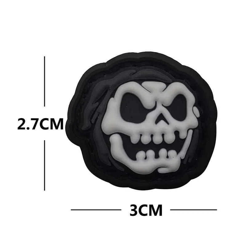 Description Picture 6 of item3CM /3D PVC Rubber Mini Tactical Backpack Patches,Funny Pumpkin Skull,Dinosaur Fossil Hook and Loop Badge Stickers,Morale Patch