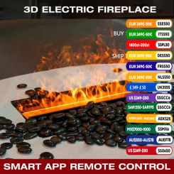 Aroma Mist Fireplace Humidifier, Remote Control 7-Color LED Fire place Symbol of Growth & Success Fireplace with Crackling Sound