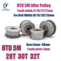 HTD 5M 28 30 32 Teeth Idler Type Timing Pulley Bore 5mm to 30mm for Width 10/15/20/25mm Belt HTD 5M/5GT 28T 30T 32T Idler wheel