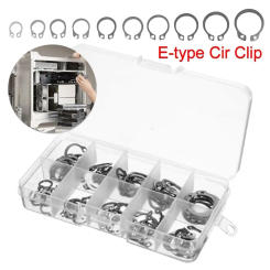 100PCS Circlip Set M8-M18 External/Internal Retaining E-type Cir Clip Lock Snap Ring Set Holes Shaft Collar