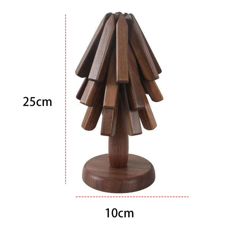Description Picture 4 of itemTree Shape Wooden Trivets Coaster Decorative Anti Scald Heat Resistant Table Mat Pot Holders for Hot Dishes