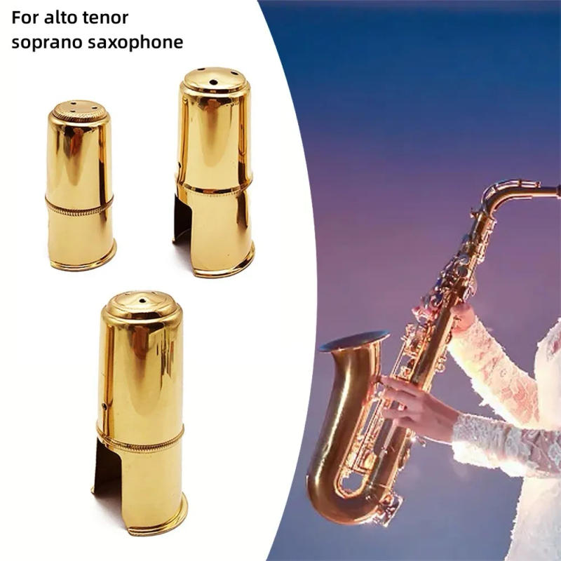 Description Picture 3 of itemAlto Soprano Tenor Saxophone Metal Mouthpiece Cap Gold Plated Cap Brass Protective Cap Instruments