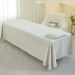 Solid Bed Skirt for Beauty Salon, Massage Table Sheet, Skin-Friendly Massage Bed Cover, SPA Bed Full Cover Sabnanas with Hole