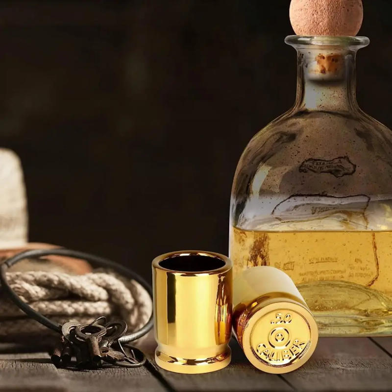 Description Picture 5 of itemCaliber Gourmet 50 Caliber Shot Glass Golden Whiskey Wine Glass For Bar Party Beer Mug