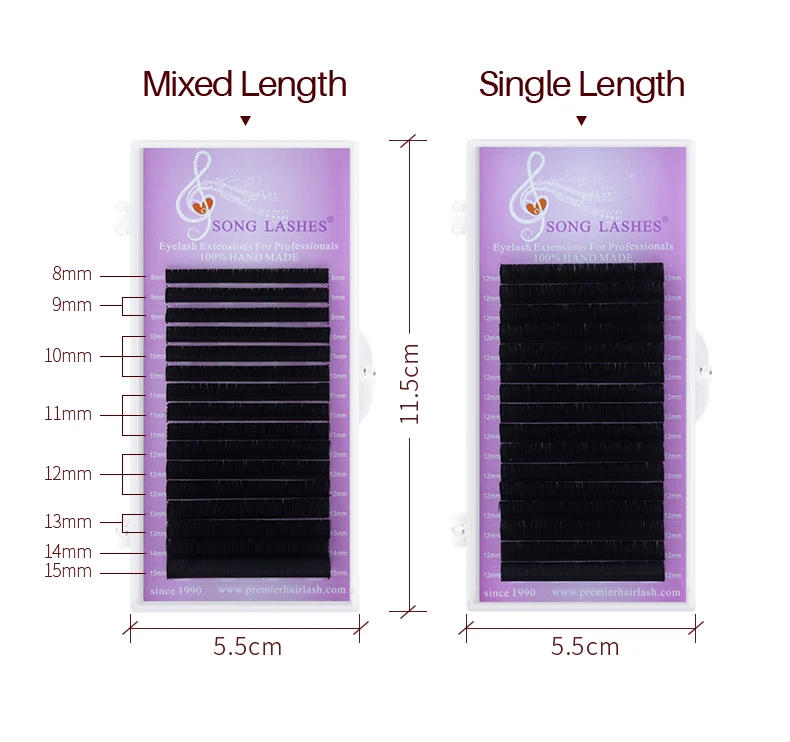 Description Picture 5 of itemSONG LASHES New Products 0.02 Thickness Easy Pick Up Pure Dark Black  Eyelash Extension False Eyelash Extensions Soft Thin Tip