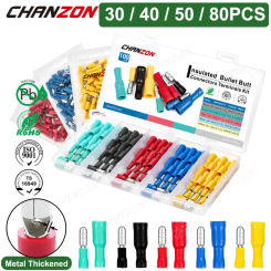 22-10Awg Assortment Insulated Bullet Cable Connectors Cable Kit Female & Male Electrical  Wire Crimp Splice Disconnect Terminals