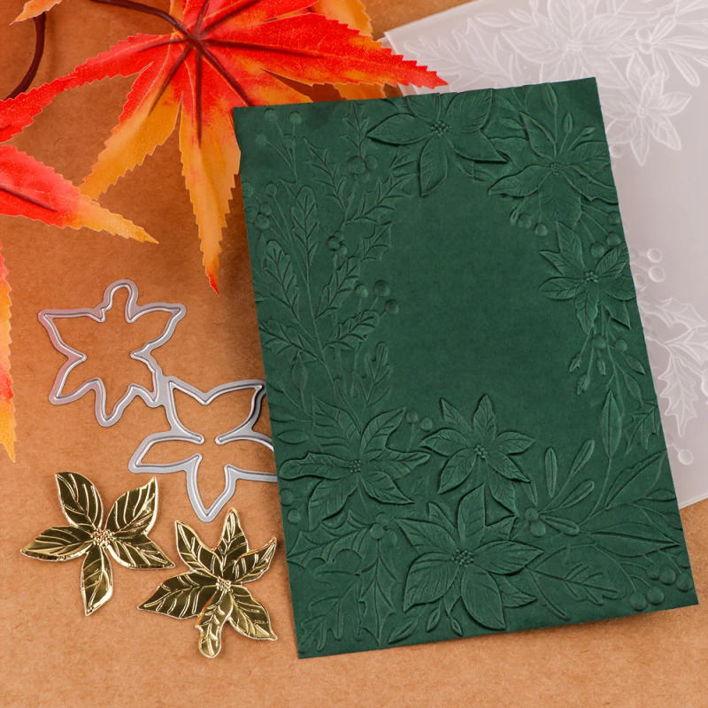 Description Picture 4 of itemMaple Leaves Fishes Seashell Mixed Tool 3D Embossing Folder and Cutting Dies Set for DIY Scrapbooking Paper Card Background