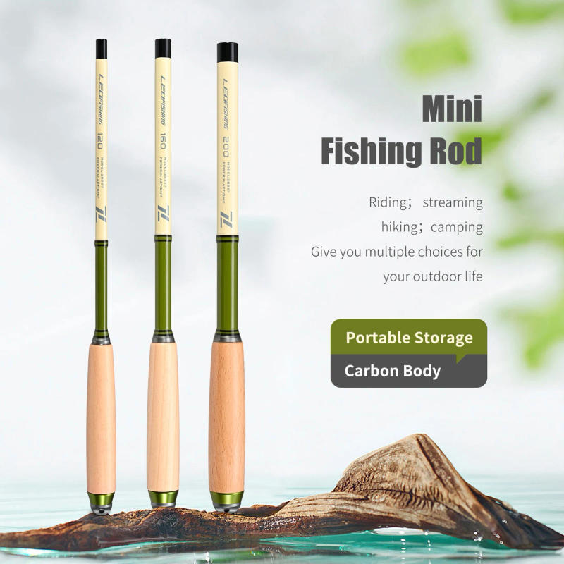 Description Picture 3 of itemExtendable Fishing Pole Camping Mini Fishing Rod Telescopic Fishing Pole with Solid Wood Handle