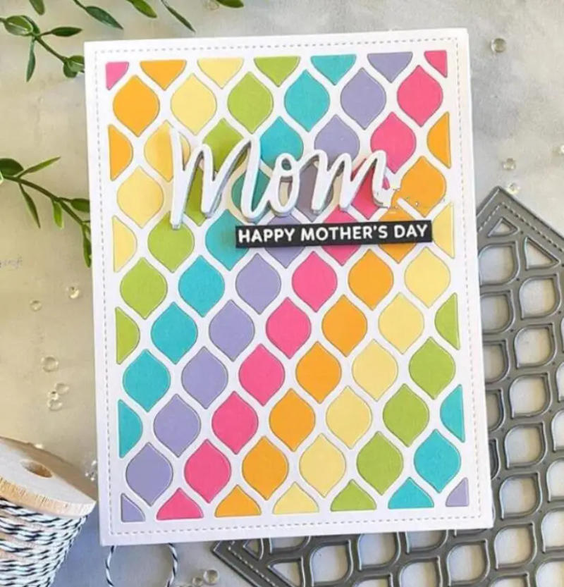 Description Picture 3 of itemrectangle grid frame background Metal Cutting Dies Scrapbooking Photo Decorative Embossing Paper Card Crafts stencil Template