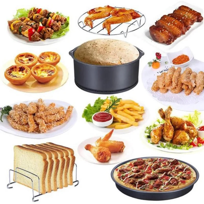 Description Picture 5 of itemNon Stick Pizza Pan Set for Air Fryer and Oven Cooking Round Cake Baking Pan for Desserts Pizza and More Kitchen Bakeware