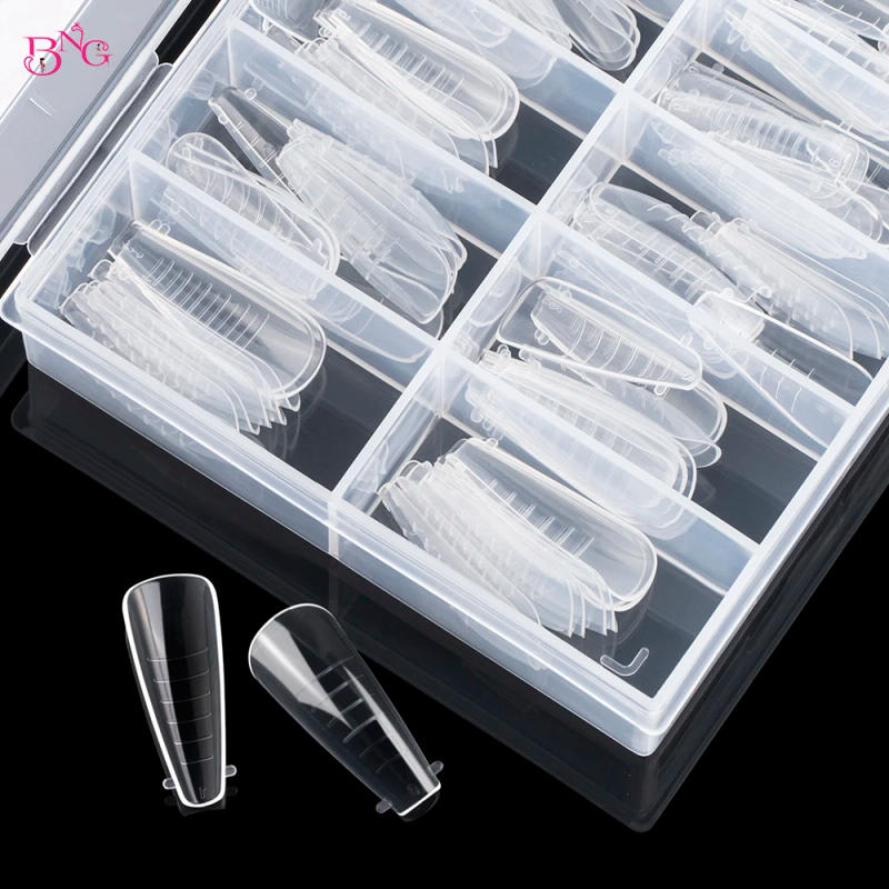 Description Picture 3 of itemBNG 120Pcs Poly Extension Gel Dual Nail Forms Nail Molds With Scale Builder Ballet Coffin Nail for Gel Manicure Nail Art Design
