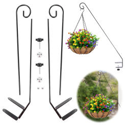 2 Pcs Heavy Duty Bird Feeder Hook 360 Degree Rotary Deck Mounted Hook Fence Hanger for Outdoor Bird Feeders Planters Wind Chimes