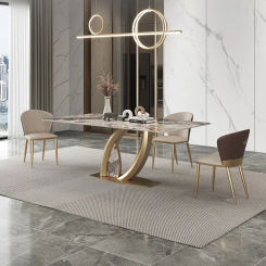 Kitchen Island Marble Rectangular Table Custom Dining Set Luxury Design Modern High-end Villa Basse De Salon Furnitures