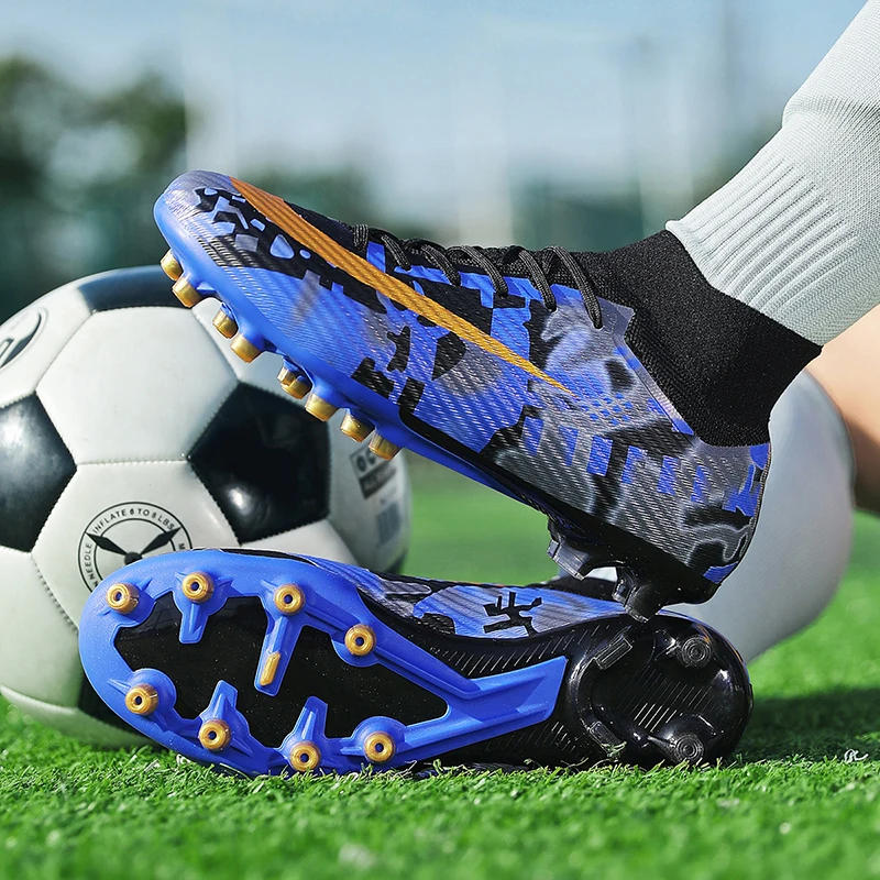 Description Picture 4 of itemMen's Football Shoes Indoor Quick Training Soccer Boots Breathable Outdoor Anti Slip Plus Size New High Top Soccer Shoes for Men