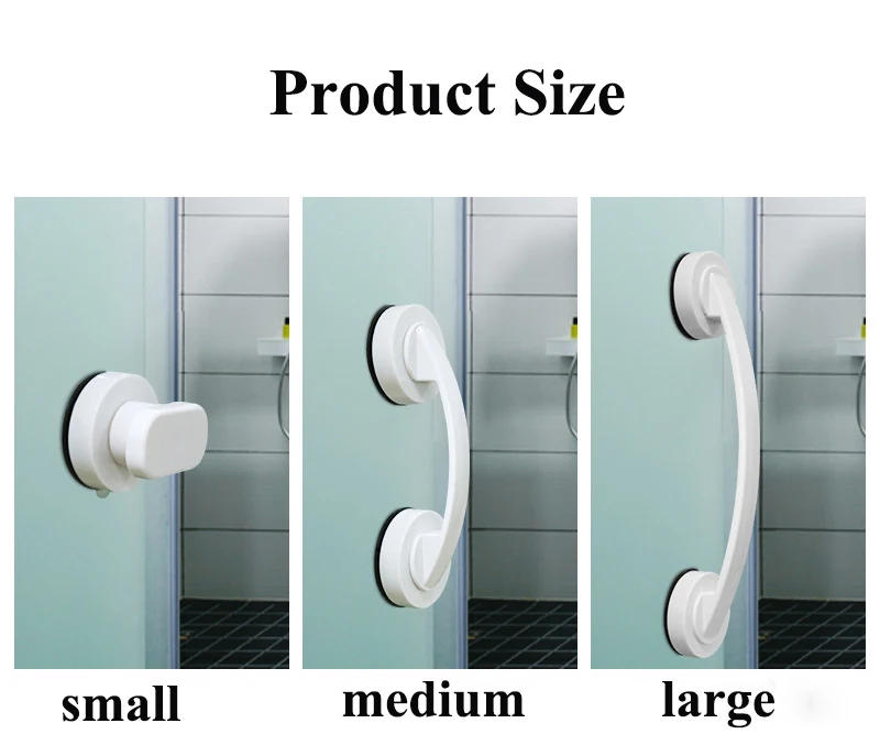 Description Picture 5 of itemAnti-slip Handrail No Drilling Shower black Handle Offers Safe Grip with Suction Cup for Safety Grab Bathroom Bathtub Glass Door