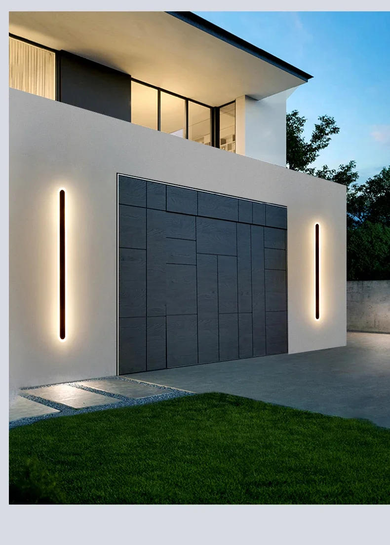 Description Picture 4 of itemGarden Outdoor Waterproof Long Strip LED Wall Lamp IP65 Aluminum Wall Light Garden Porch Sconce Light 110V 220V 24V Warm White