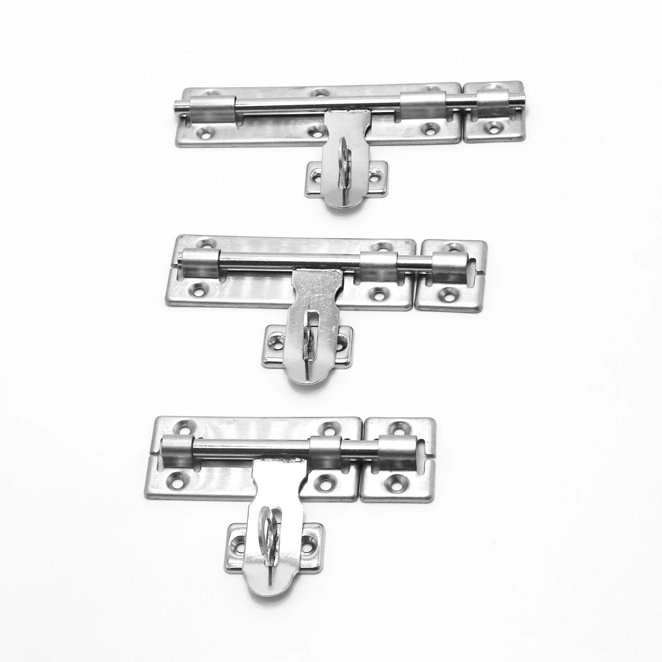 Description Picture 5 of item4Inch 5inch 6inch Stainless Steel Hardware Door Lock Barrel Bolt Latch Padlock Clasp Set Brushed Stainless Steel