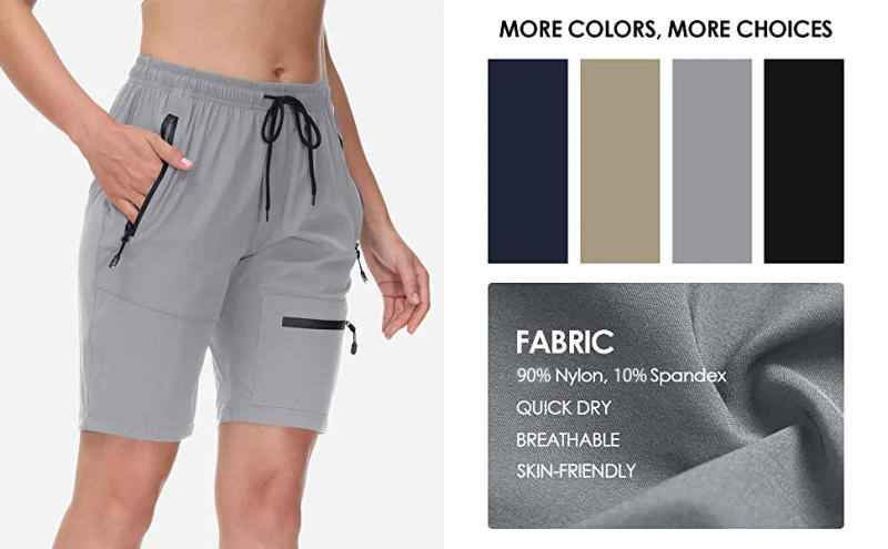 Description Picture 5 of itemUS Hot Sale Women's Hiking Cargo Shorts Zipper Multi-pocket Quick Dry Waterproof Summer Camping Golf Travel Athletic Walk Shorts