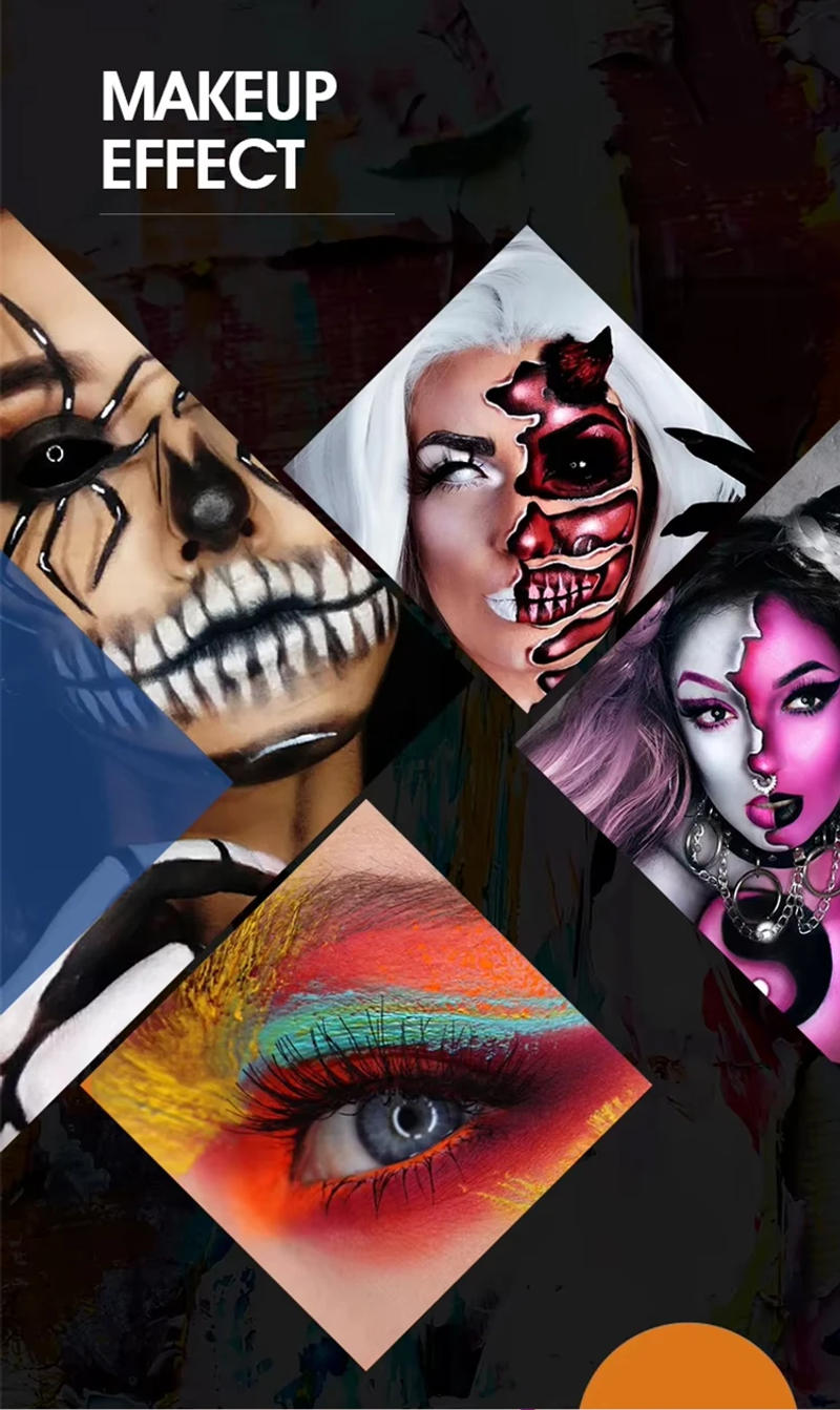 Description Picture 6 of item22 Color Face Body Painting Kit for Kids Adults,Face Paint Makeup Palette with Brush,Halloween Carnival Artist Cosplay Art Party