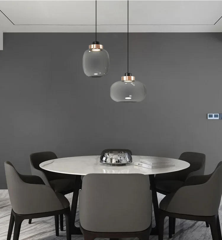 Description Picture 2 of itemNordic Style Glass LED Chandelier Minimalist Home Decoration Lamp for Bedroom Dining Room Hanging Pendant Light Ceiling Fixture