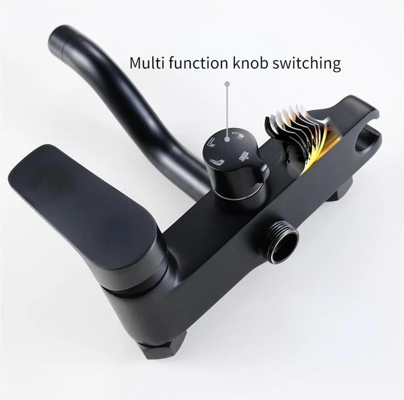 Description Picture 4 of itemBlack Shower System Copper Four-function  Set Pressurized Hand Spray Gun Hot and Cold Sprinkler Bathroom Rain