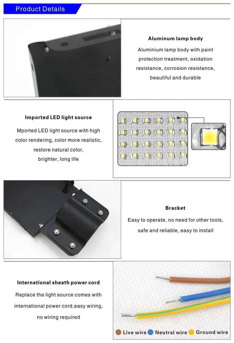 Description Picture 6 of itemStreet Lamp 25W 50W 100W 200W Flood Light LED Waterproof Wall Lamp 220V Country Spotlight LED Street Lights Outdoor Lighting