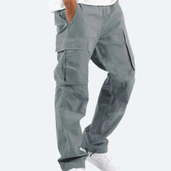 2024 Summer Cargo Pants Oversized 5XL Slacks Unisex Drawstring Overalls Side Pockets Plus Size Khaki Gray Trousers