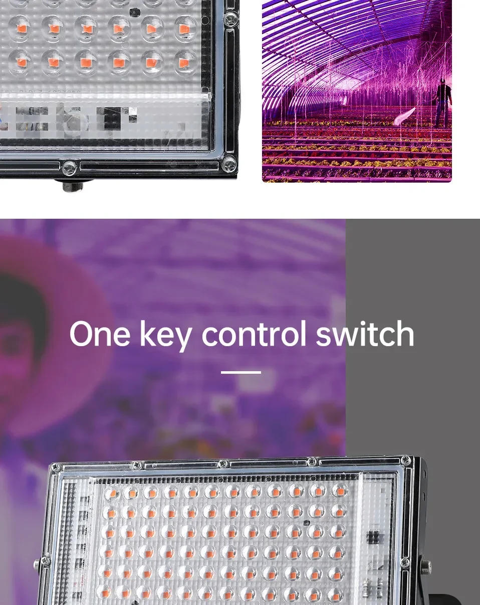 Description Picture 6 of itemFull Spectrum LED Grow Light Phyto Lamp AC 220V 50W 100W 150W With EU Plug For Greenhouse Hydroponic Plant Growth Lighting