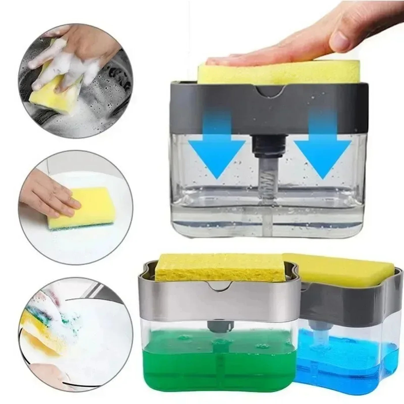Description Picture 6 of itemDish Soap Dispenser for Kitchen,Liquid Soap Dispenser Kitchen SoapDispenser with Sponge Holder,Sponge Caddy Soap Pump Dispenser