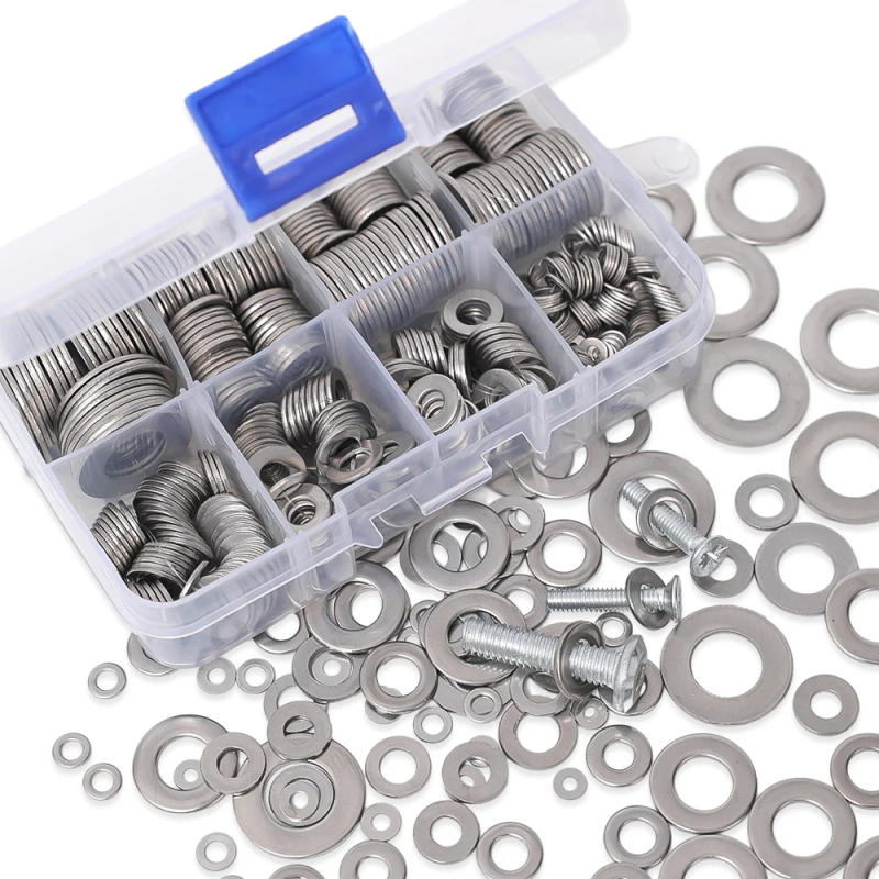 Description Picture 3 of itemStainless Steel Flat Washers 360pcs Sealing Plain Gaskets M2 M3 M4 M5 M6 M8 M10 Metal Ring General Screw Bolt Assortment Kits
