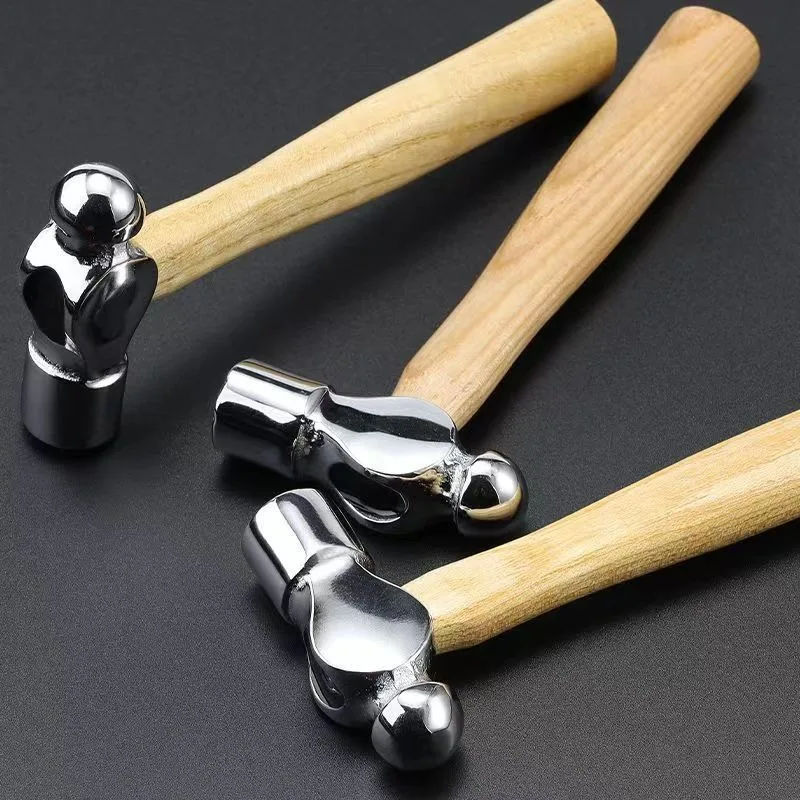 Description Picture 6 of item1pc Wooden Handle Round Hammer Escape Tool Hand Hammer Multi Function Mini Hammer