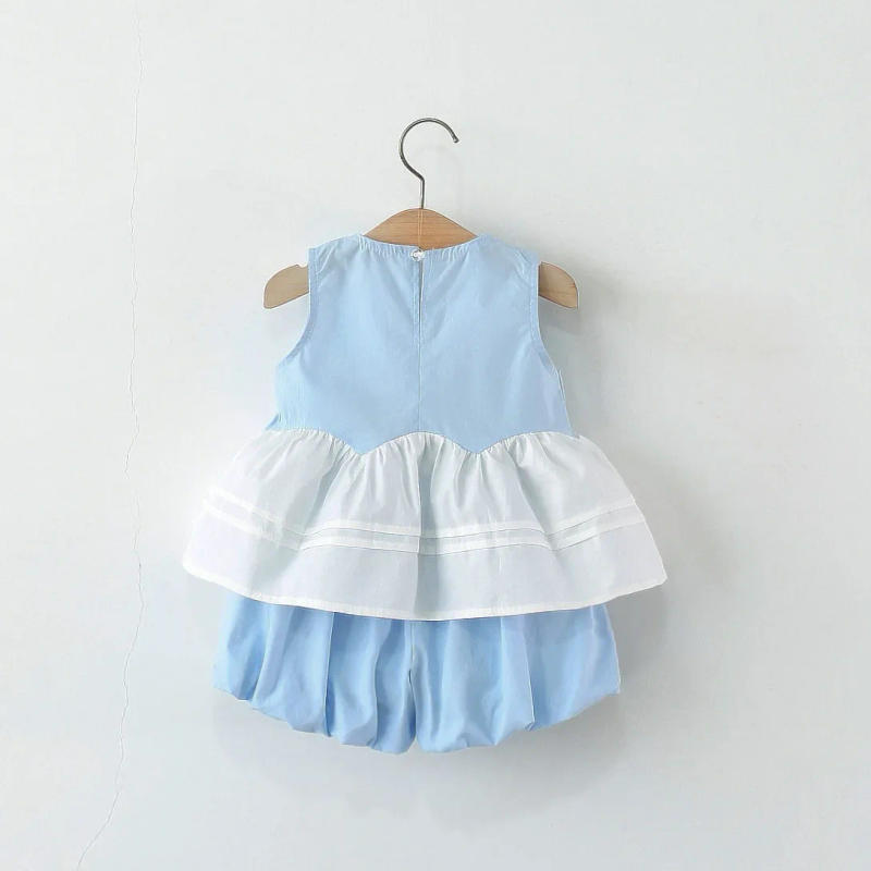 Description Picture 5 of itemChildren's Summer Sleeveless Two-piece Set, Korean Version, New Little Girl Flower Top+shorts
