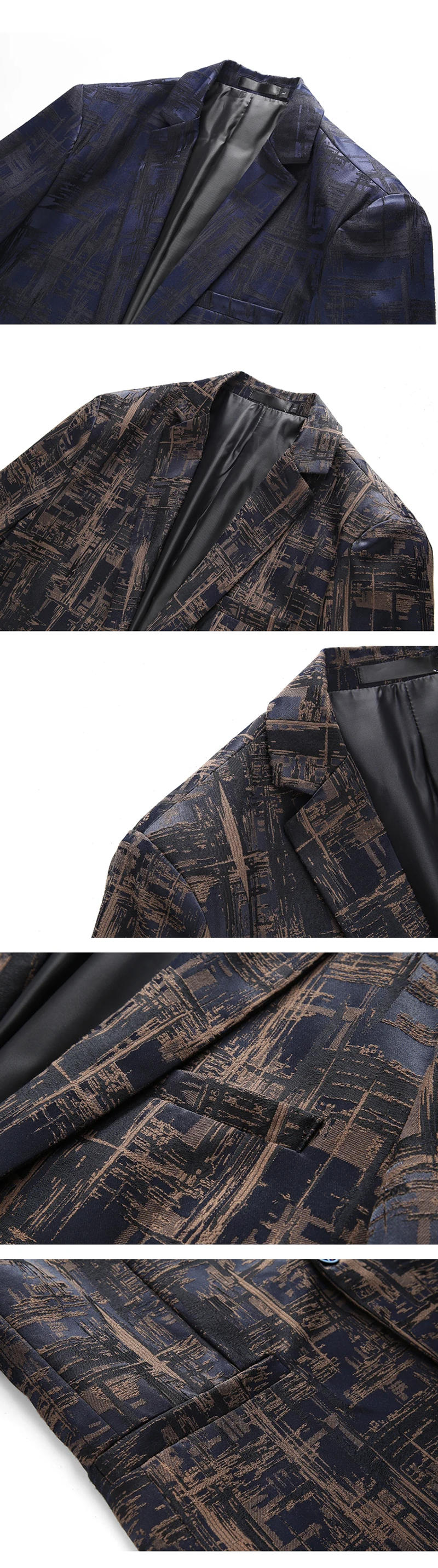 Description Picture 4 of itemFashion Men's Boutique Business Blazer Casual Personalized Pattern Design Evening Dress Suit Male Slim Fit Blazers Jacket