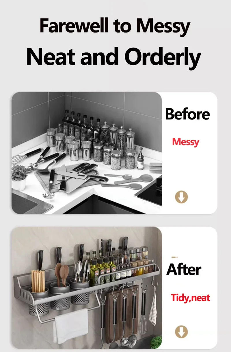 Description Picture 5 of item50cm Kitchen Spice Storage Knives Holder Knife Stand Spice Rack Organizer Knives Holder Spoon Chopsticks Rest Hanging Organizers