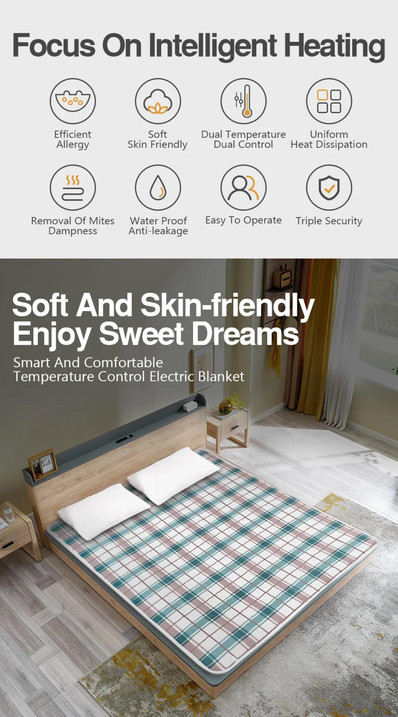 Description Picture 3 of itemElectric Blanket Heated Mattress 220V/110V Thicker Heater Heated Blanket Electric Heating Blanket Winter Body Warmer EU/US Plug