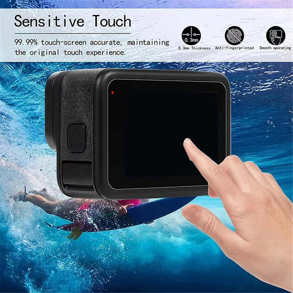 Description Picture 5 of itemFor GoPro Hero 12 11 10 9 Ultrathin HD Clear Tempered Glass Screen Protector Front Back LCD Display Film Camera Lens Protector