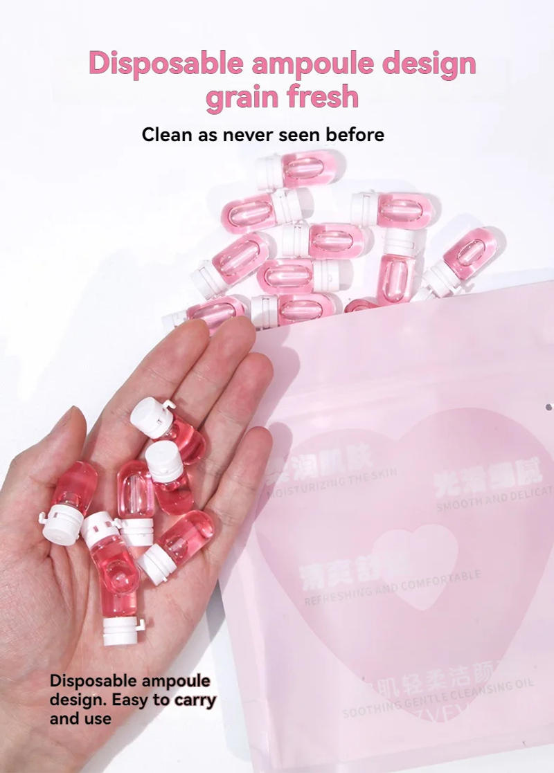 Description Picture 4 of itemMAFFICK 40pcs Pink Cleansing Oil Camellia Mild Non-irritating Nourishing Moisturizing Deep Cleansing Makeup Remover Oil