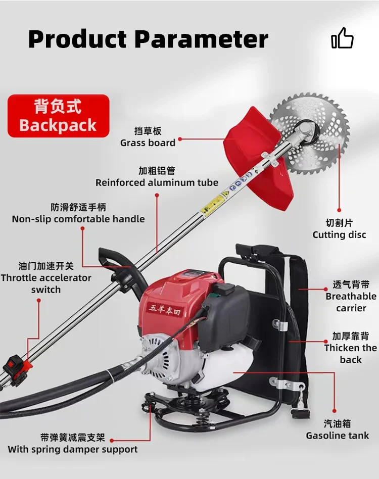 Description Picture 2 of itemIndustrial Grade Manual Power Grass Trimmer Brush Cutter & Mower Machine 4-Stroke 24V