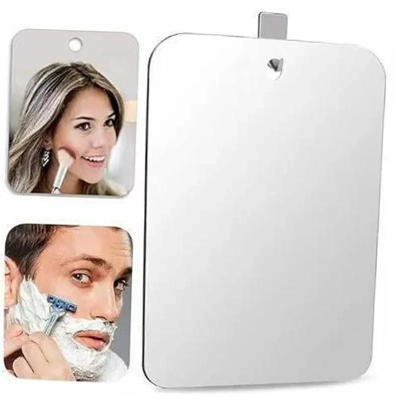 Description Picture 2 of itemAcrylic Anti fog Mirror With Wall Suction Shower Mirror For Women Makeup Man Shaving Portable Travel Bathroom Accessories