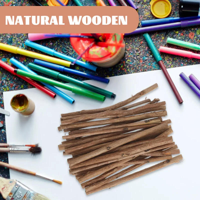 Description Picture 5 of item100pcs Natural Wooden Stick Long Wood Log Sticks For DIY Crafts Branch Tree Bark Discs Woodworking Tools Pieces Disposable