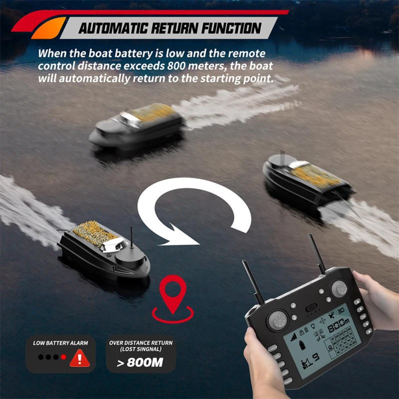 Description Picture 6 of item800m GPS Fishing Bait Boat 6.6lbs Loading Support Automatic Cruise/Positioning Points Cruise/Route Correction with Night Light