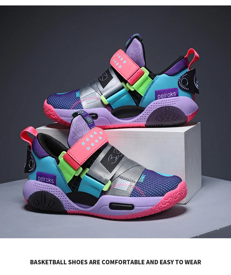 Description Picture 6 of item2024 New Children's Basketball Shoes For Boys Girls Non-slip Kids Sport Shoes Lightweight Outdoor Sneakers Trainers Footwear