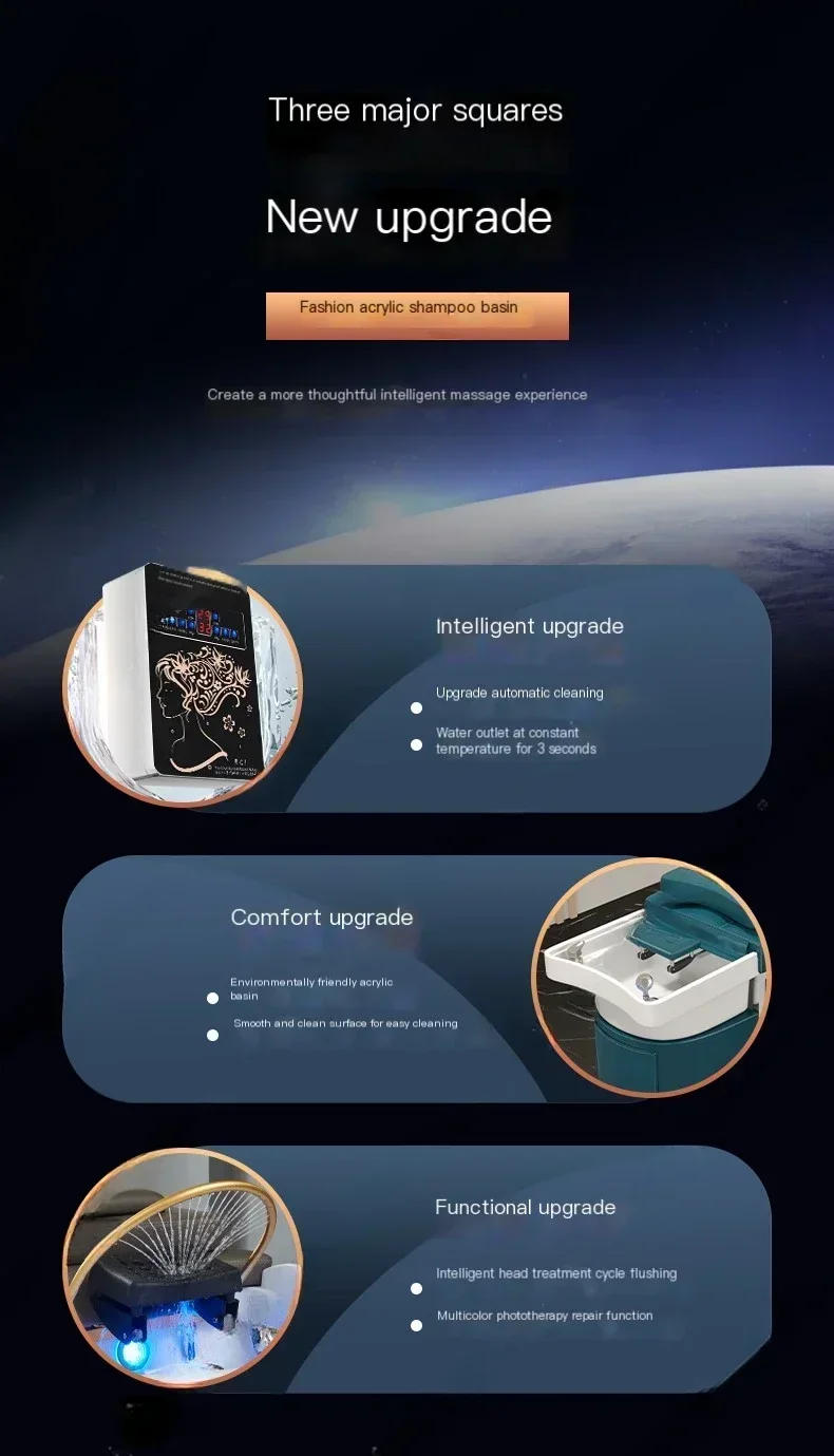 Description Picture 3 of itemJapanese Shampoo Chair Head Spa Fumigation Water Circulation Hair Salon Equipments Chair Lettino Massaggio Furniture MQ50SC