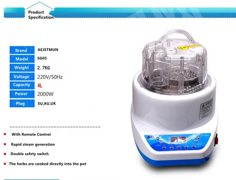 Description Picture 3 of itemSteam Generator 2000W Larger Capacity 4L Steamer Pot for Wooden Barrels And Portable Sauna