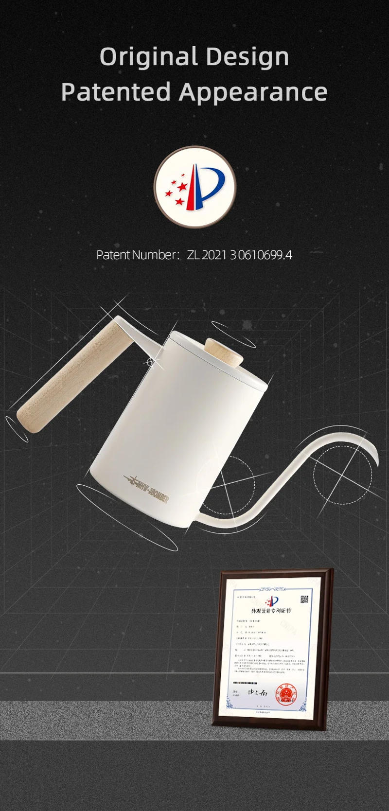 Description Picture 4 of itemMHW-3BOMBER Drip Coffee Set 600ml Pour Over Kettle Gooseneck Spout Tea Pot Glass Filter Cup & Paper Coffee Servers Accessories